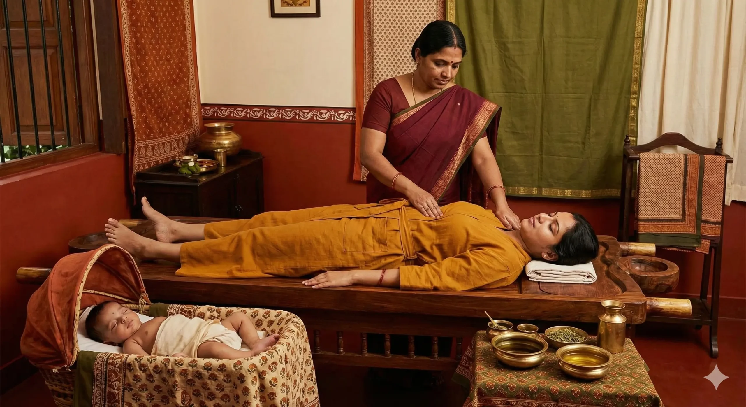 Postpartum Ayurvedic massage
